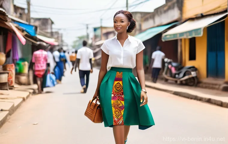 베냉의 전통 의복과 패션 - **Prompt 1: "Beninese Artisan Crafting Pagne Fabric"**
    A serene portrait of a skilled Beninese w...